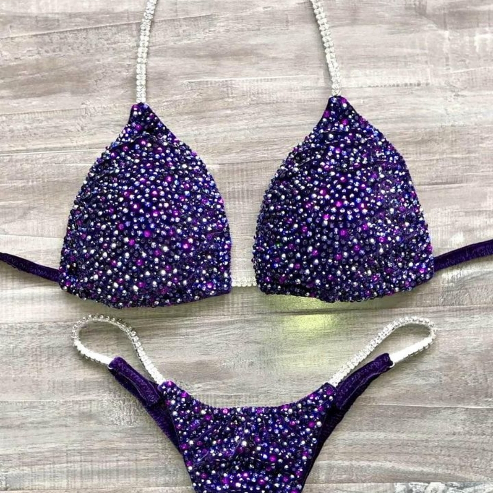 Eggplant purple Competition bikini